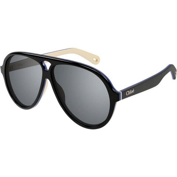 Chloe Salome CH0211S Aviator Sunglasses in Black/Blue - Picture 2 of 6